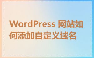 WordPress 网站如何添加自定义域名