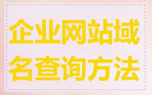 企业网站域名查询方法