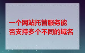 一个网站托管服务能否支持多个不同的域名