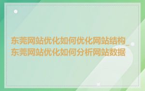 东莞网站优化如何优化网站结构_东莞网站优化如何分析网站数据