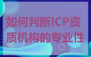 如何判断ICP资质机构的专业性
