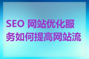 SEO 网站优化服务如何提高网站流量