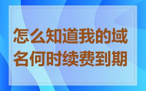 怎么知道我的域名何时续费到期