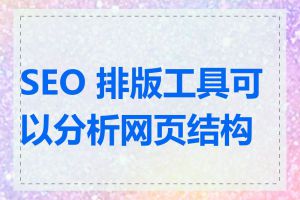 SEO 排版工具可以分析网页结构吗