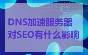 DNS加速服务器对SEO有什么影响