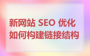 新网站 SEO 优化如何构建链接结构