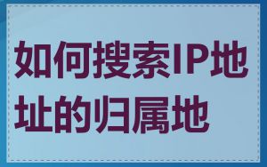 如何搜索IP地址的归属地