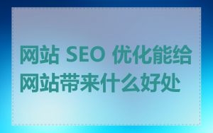 网站 SEO 优化能给网站带来什么好处