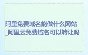 阿里免费域名能做什么网站_阿里云免费域名可以转让吗