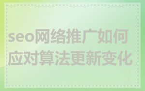 seo网络推广如何应对算法更新变化