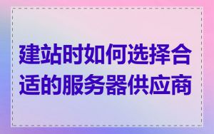 建站时如何选择合适的服务器供应商