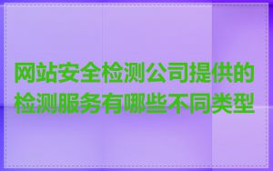 网站安全检测公司提供的检测服务有哪些不同类型