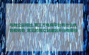 与独立站相比,第三方电商平台有什么优势和劣势_常见的独立站建站平台有哪些