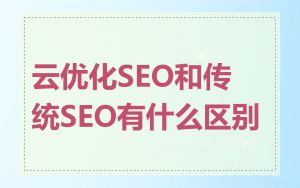 云优化SEO和传统SEO有什么区别