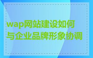 wap网站建设如何与企业品牌形象协调