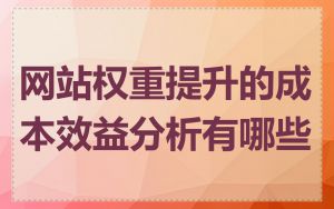 网站权重提升的成本效益分析有哪些
