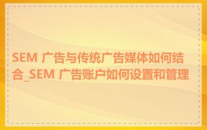 SEM 广告与传统广告媒体如何结合_SEM 广告账户如何设置和管理
