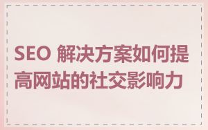 SEO 解决方案如何提高网站的社交影响力