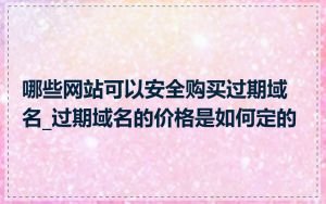 哪些网站可以安全购买过期域名_过期域名的价格是如何定的
