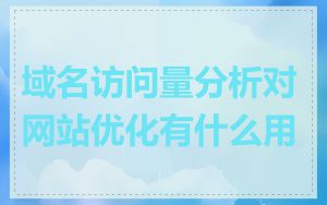 域名访问量分析对网站优化有什么用
