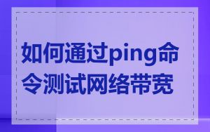如何通过ping命令测试网络带宽