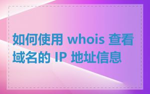 如何使用 whois 查看域名的 IP 地址信息