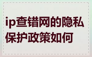 ip查错网的隐私保护政策如何