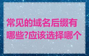 常见的域名后缀有哪些?应该选择哪个