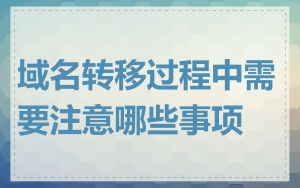 域名转移过程中需要注意哪些事项