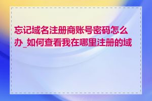 忘记域名注册商账号密码怎么办_如何查看我在哪里注册的域名