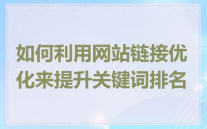 如何利用网站链接优化来提升关键词排名