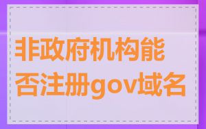 非政府机构能否注册gov域名