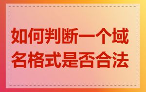 如何判断一个域名格式是否合法