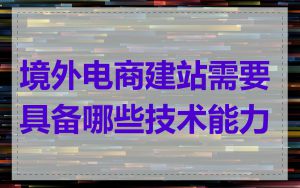 境外电商建站需要具备哪些技术能力