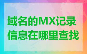 域名的MX记录信息在哪里查找