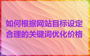 如何根据网站目标设定合理的关键词优化价格