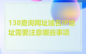 138查询网址域名IP地址需要注意哪些事项
