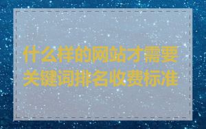 什么样的网站才需要关键词排名收费标准
