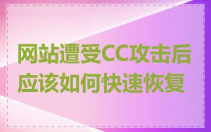 网站遭受CC攻击后应该如何快速恢复