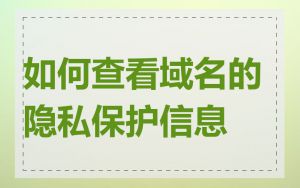 如何查看域名的隐私保护信息