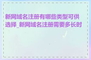 新网域名注册有哪些类型可供选择_新网域名注册需要多长时间