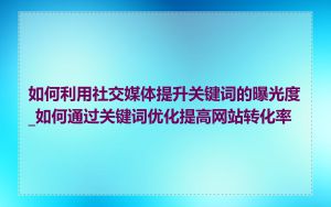 如何利用社交媒体提升关键词的曝光度_如何通过关键词优化提高网站转化率