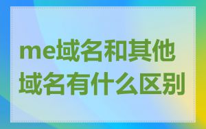 me域名和其他域名有什么区别