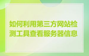 如何利用第三方网站检测工具查看服务器信息