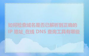 如何检查域名是否已解析到正确的 IP 地址_在线 DNS 查询工具有哪些