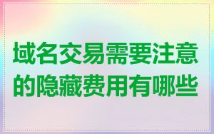 域名交易需要注意的隐藏费用有哪些