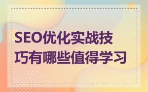 SEO优化实战技巧有哪些值得学习