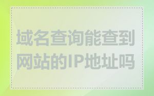 域名查询能查到网站的IP地址吗