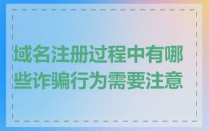 域名注册过程中有哪些诈骗行为需要注意
