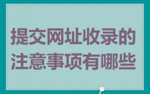 提交网址收录的注意事项有哪些